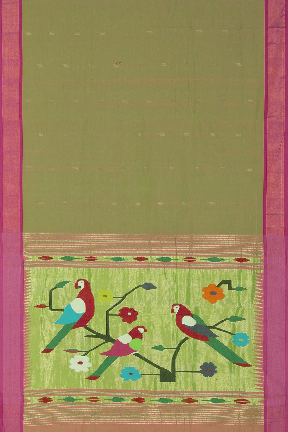 Image of Paithani Cotton Green Saree