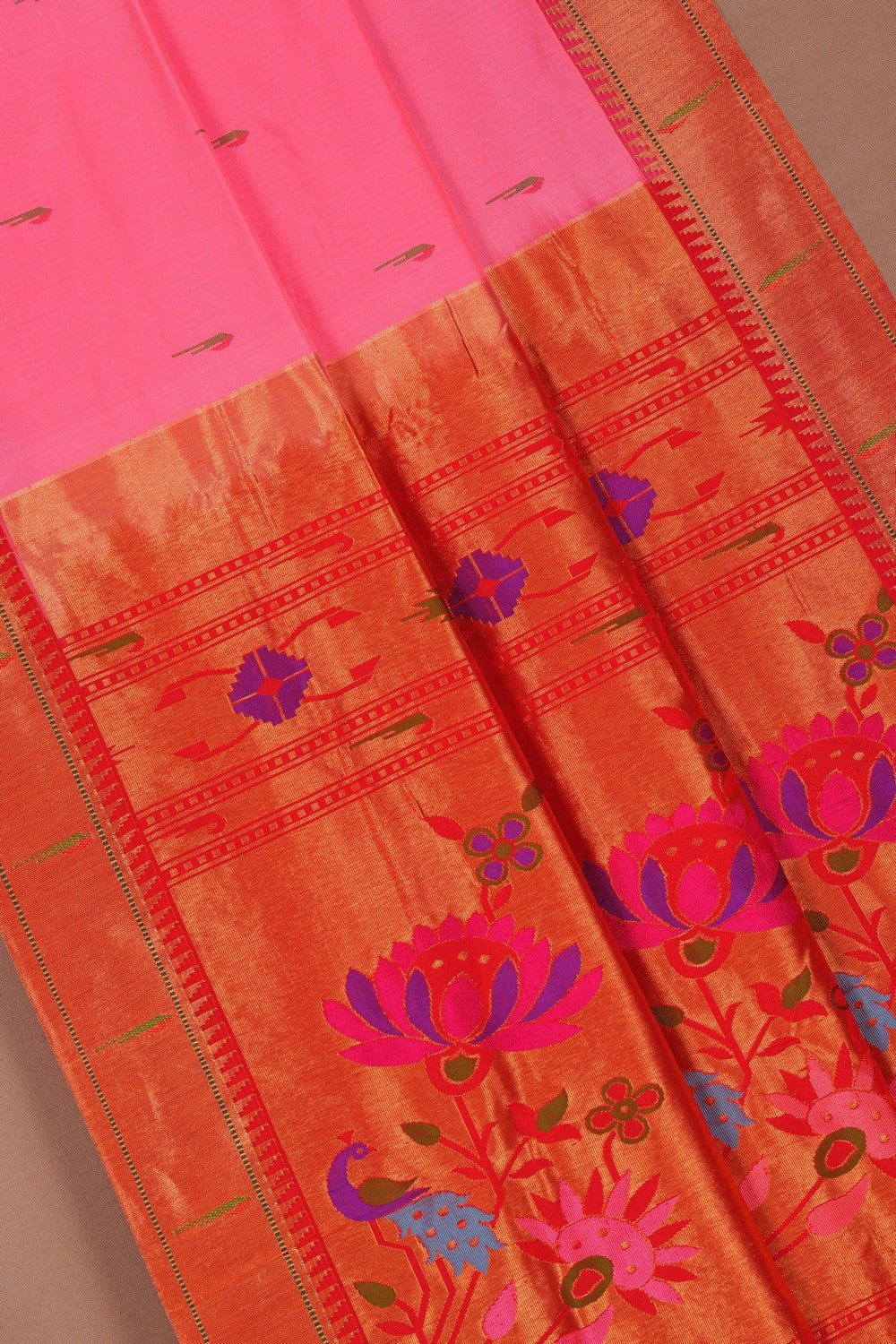 Image of Paithani Silk Pink Saree