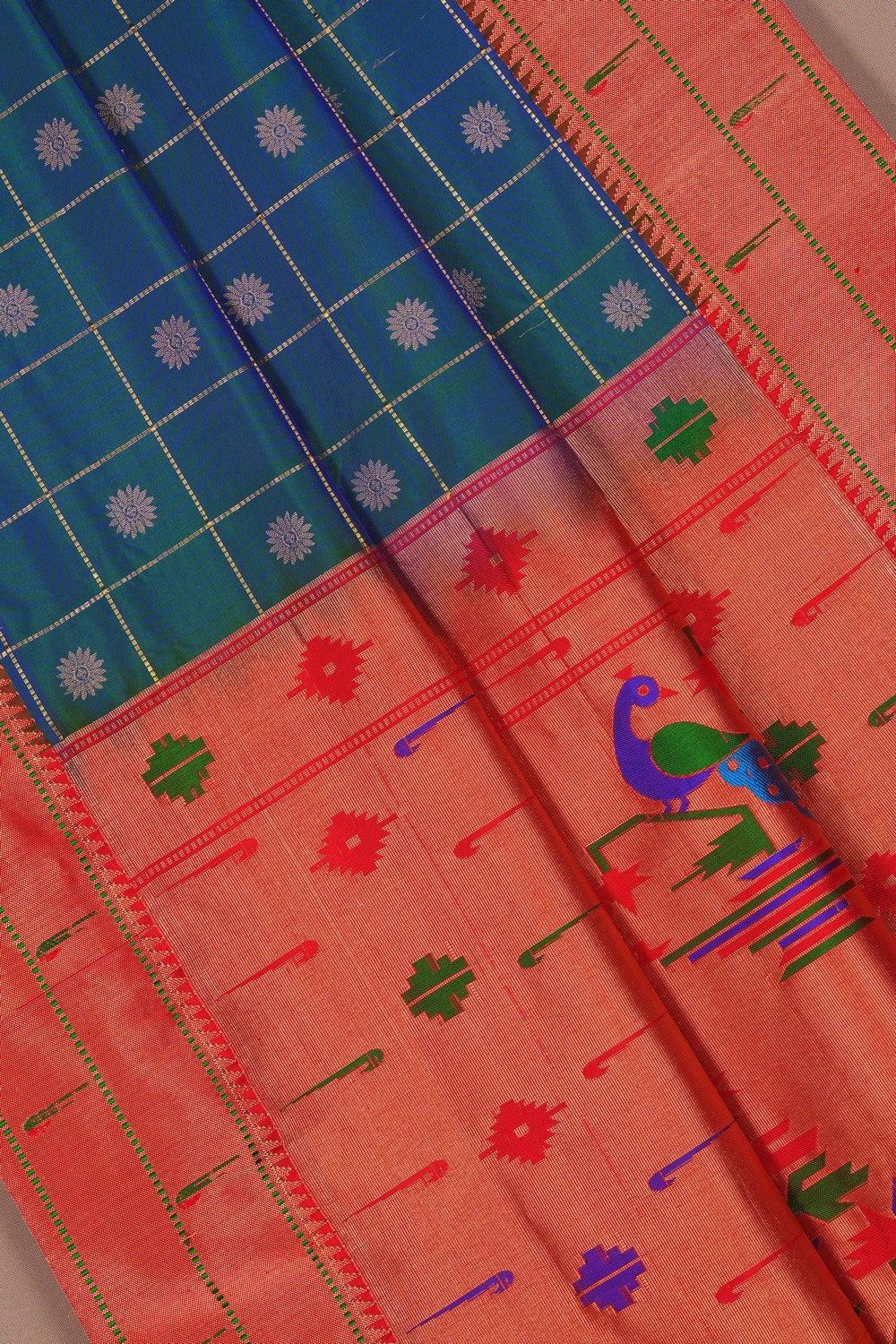 Image of Paithani Silk Blue Saree