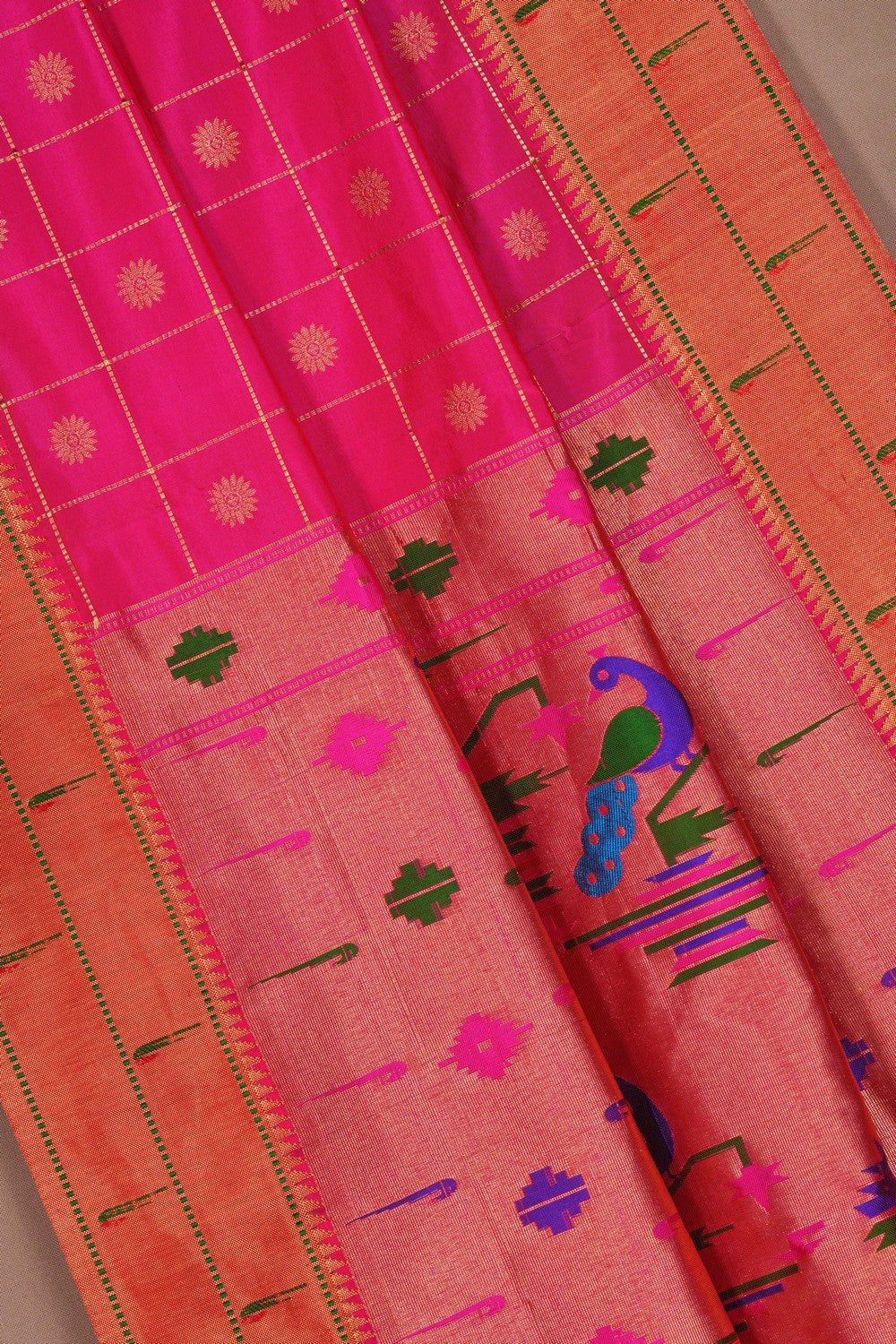 Image of Paithani Silk Pink Saree