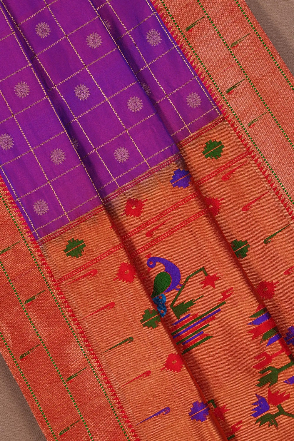 Image of Paithani Silk Purple Saree
