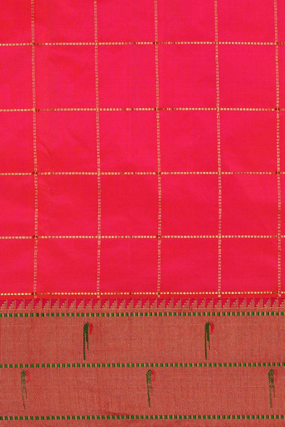 Image of Paithani Silk Fuchsia-Pink Saree