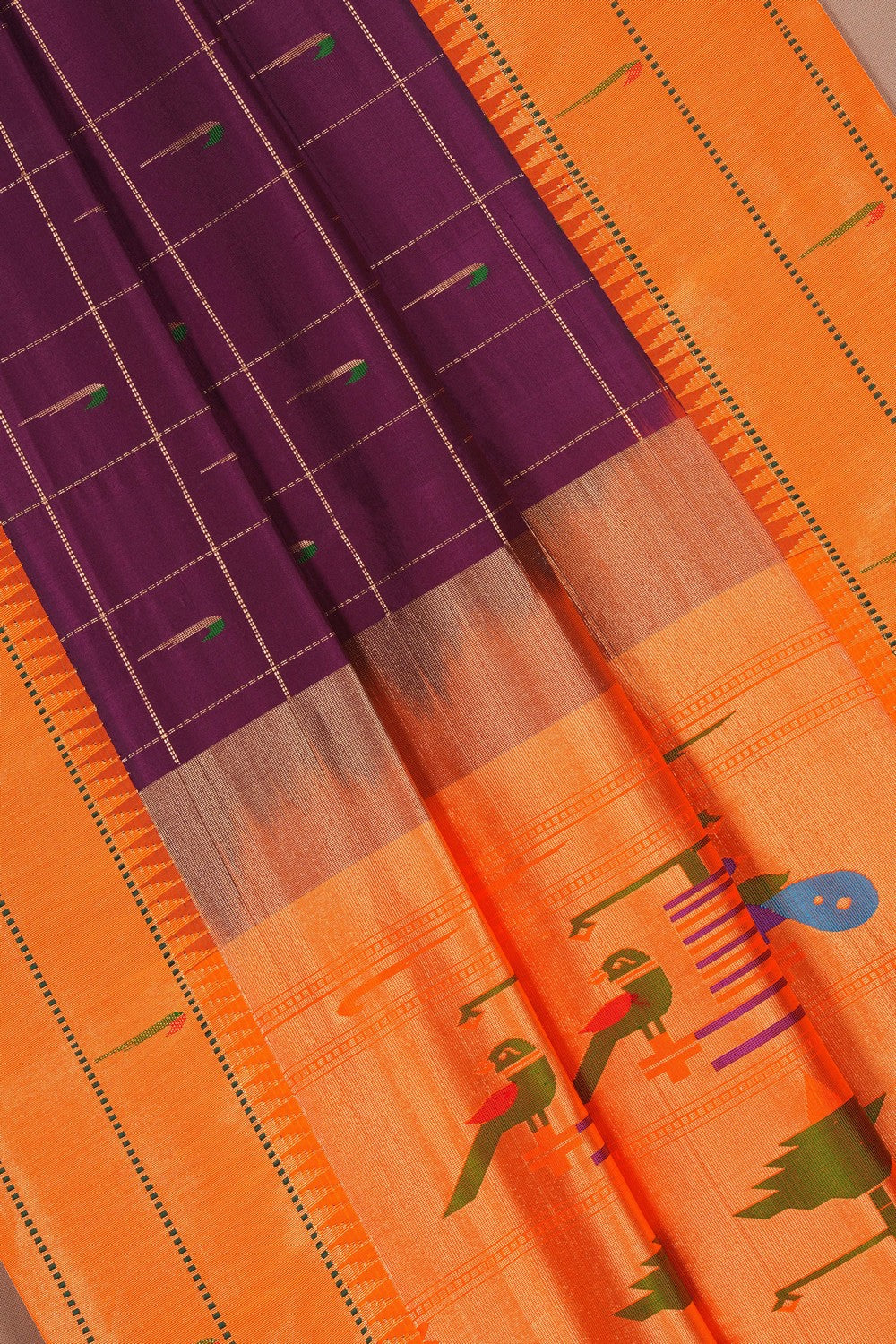 Image of Paithani Silk Purple Saree