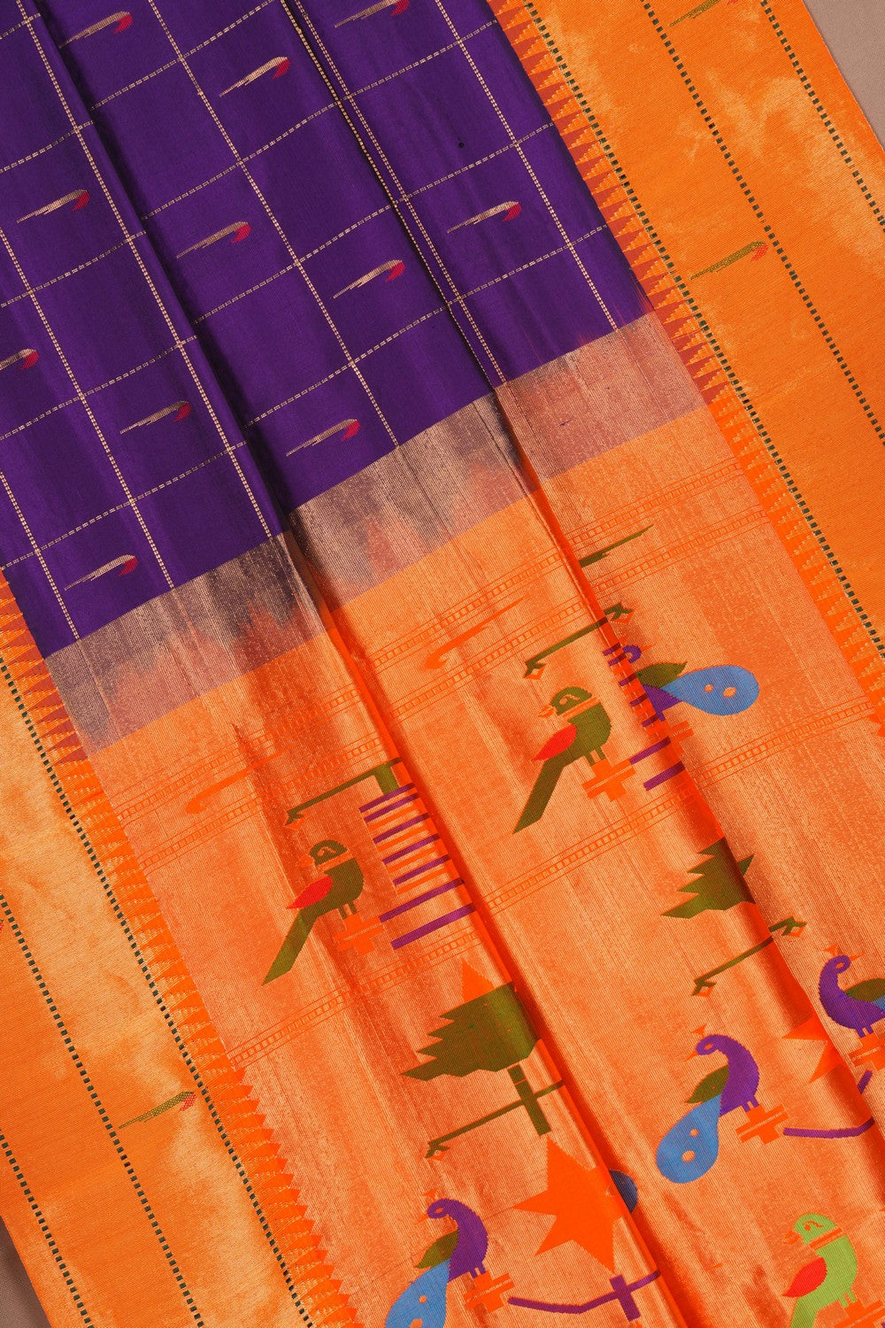 Image of Paithani Silk Purple Saree