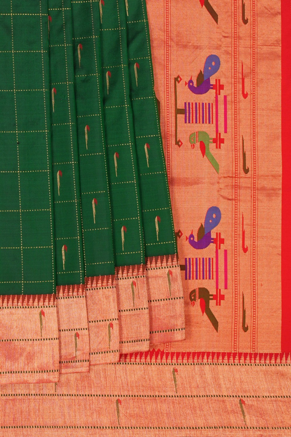 Image of Paithani Silk Green Saree