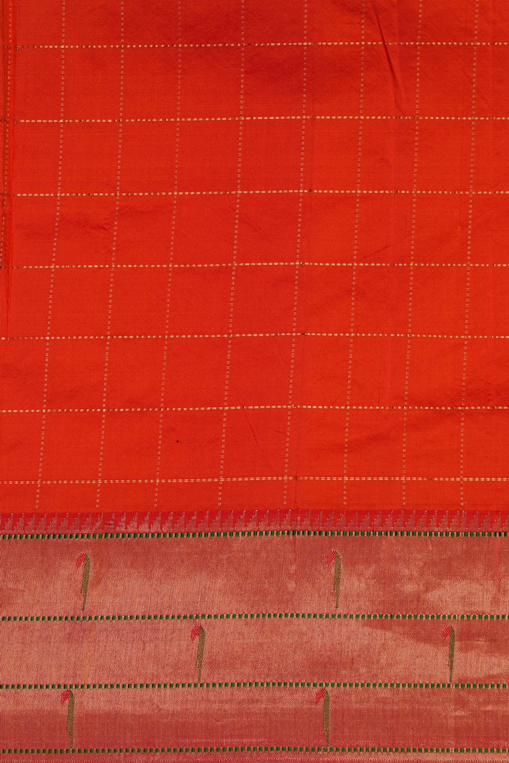 Image of Paithani Silk Orange Saree