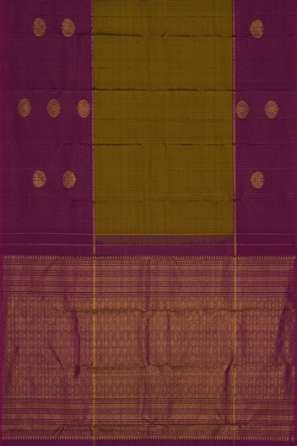 Image of Kanchi Silk Moss-Green Saree