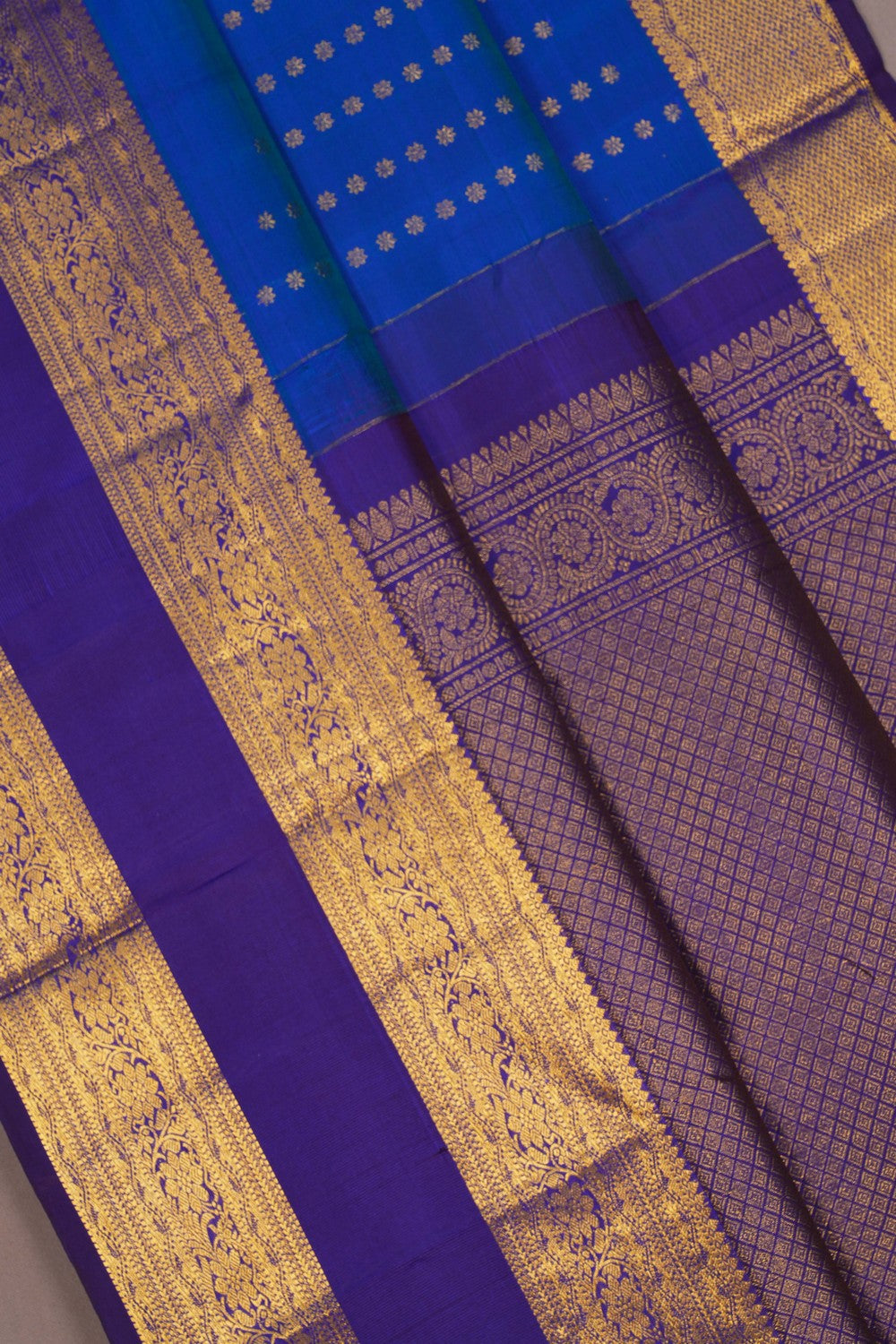 Image of Kanchi Silk Blue Saree