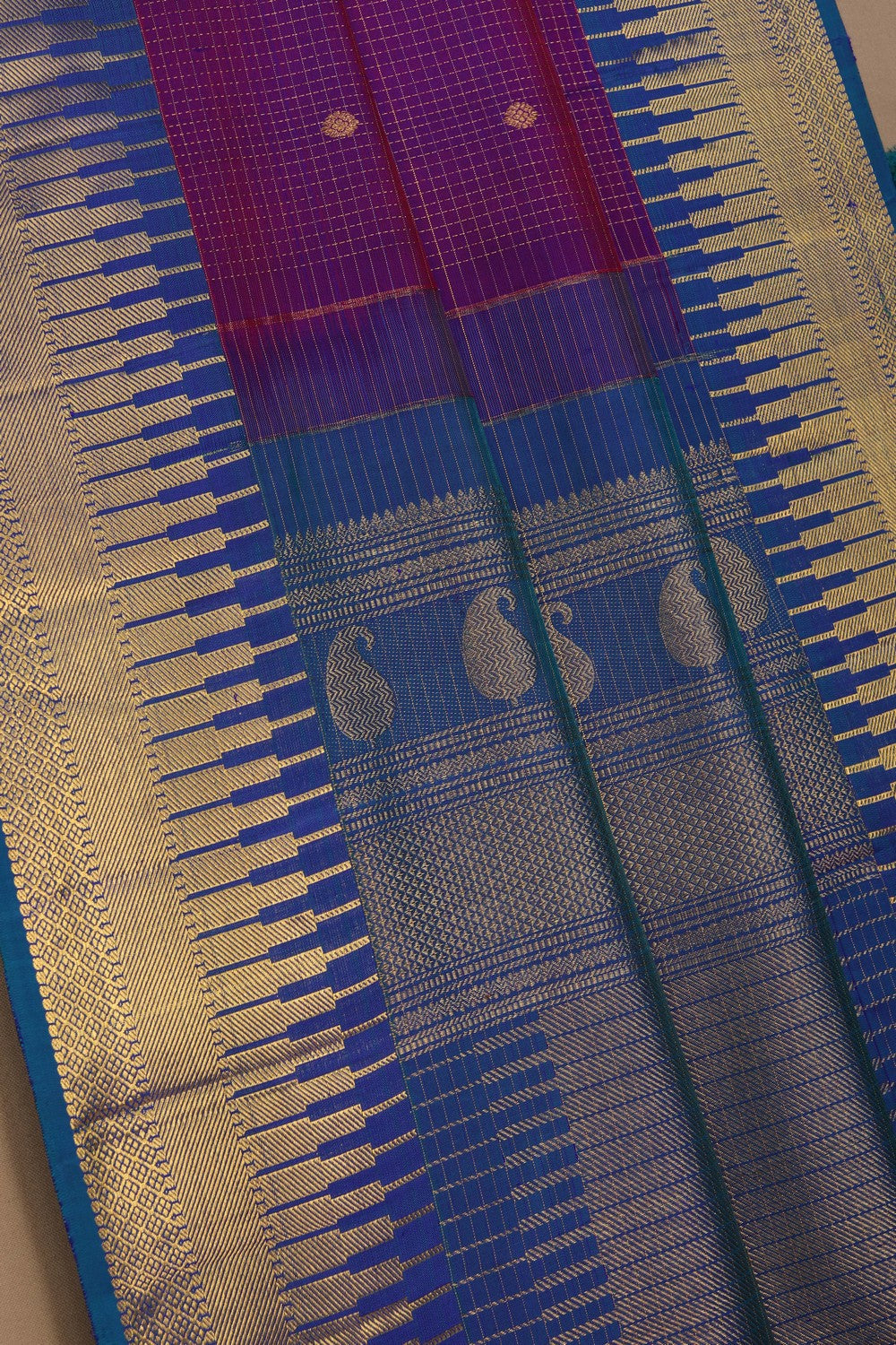 Image of Kanchi Silk Magenta Saree