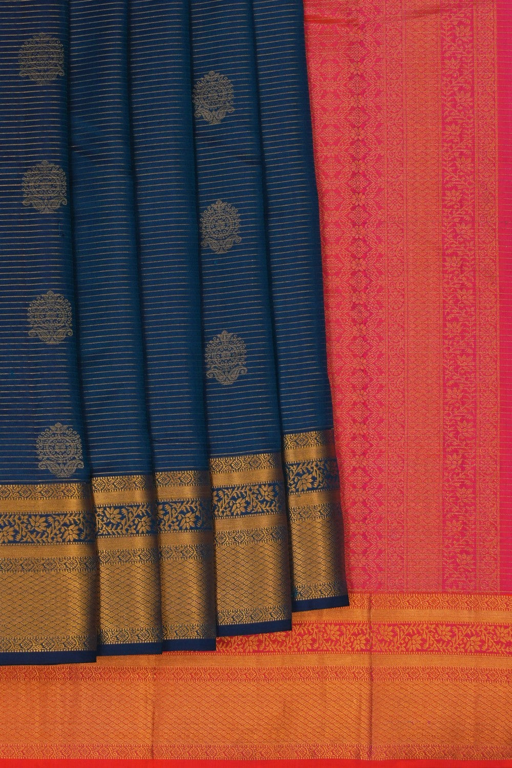 Image of Kanchi Silk Blue Saree