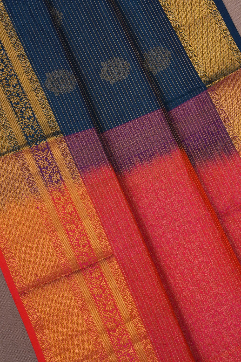 Image of Kanchi Silk Blue Saree