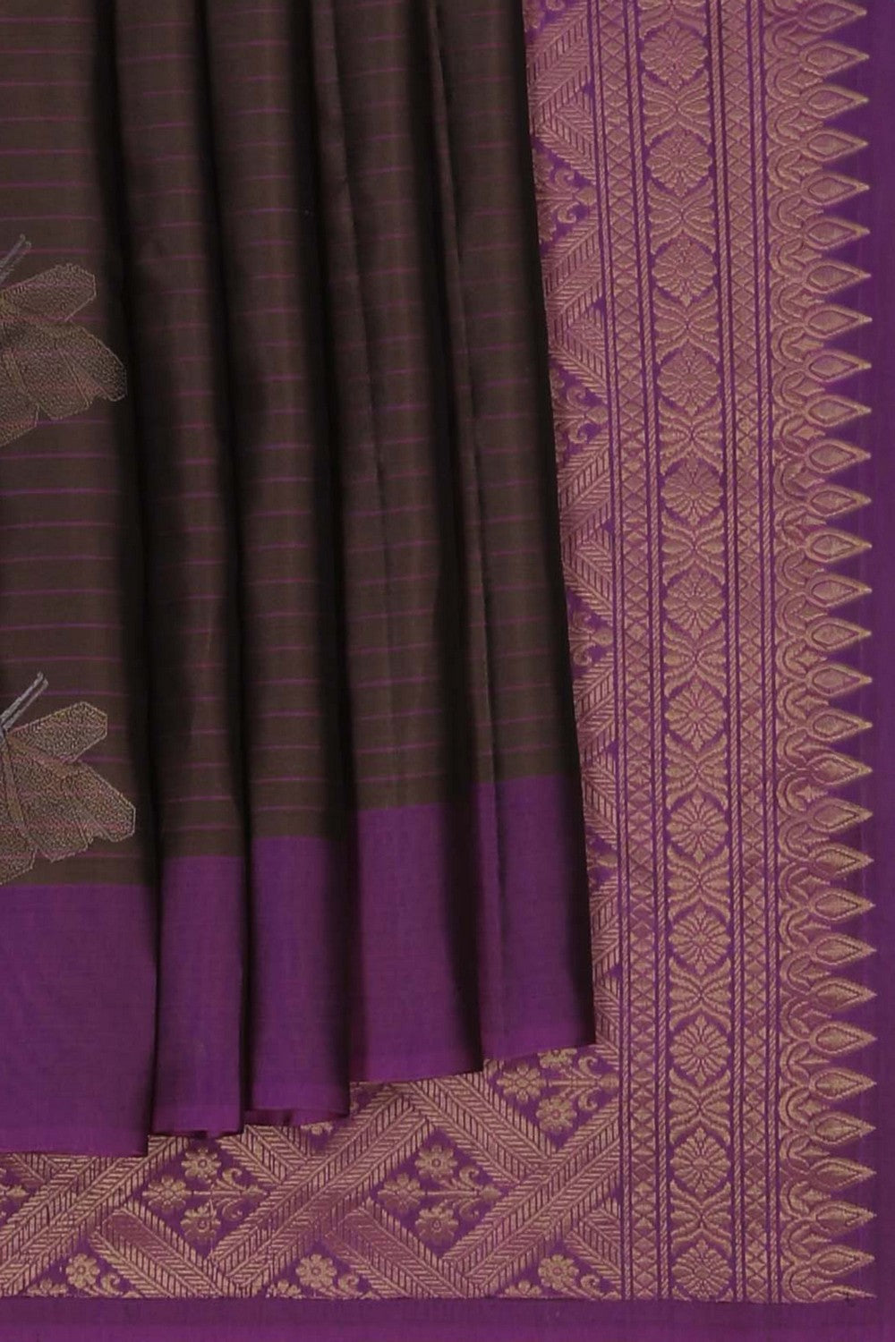 Image of Kanchi Silk Brown Saree