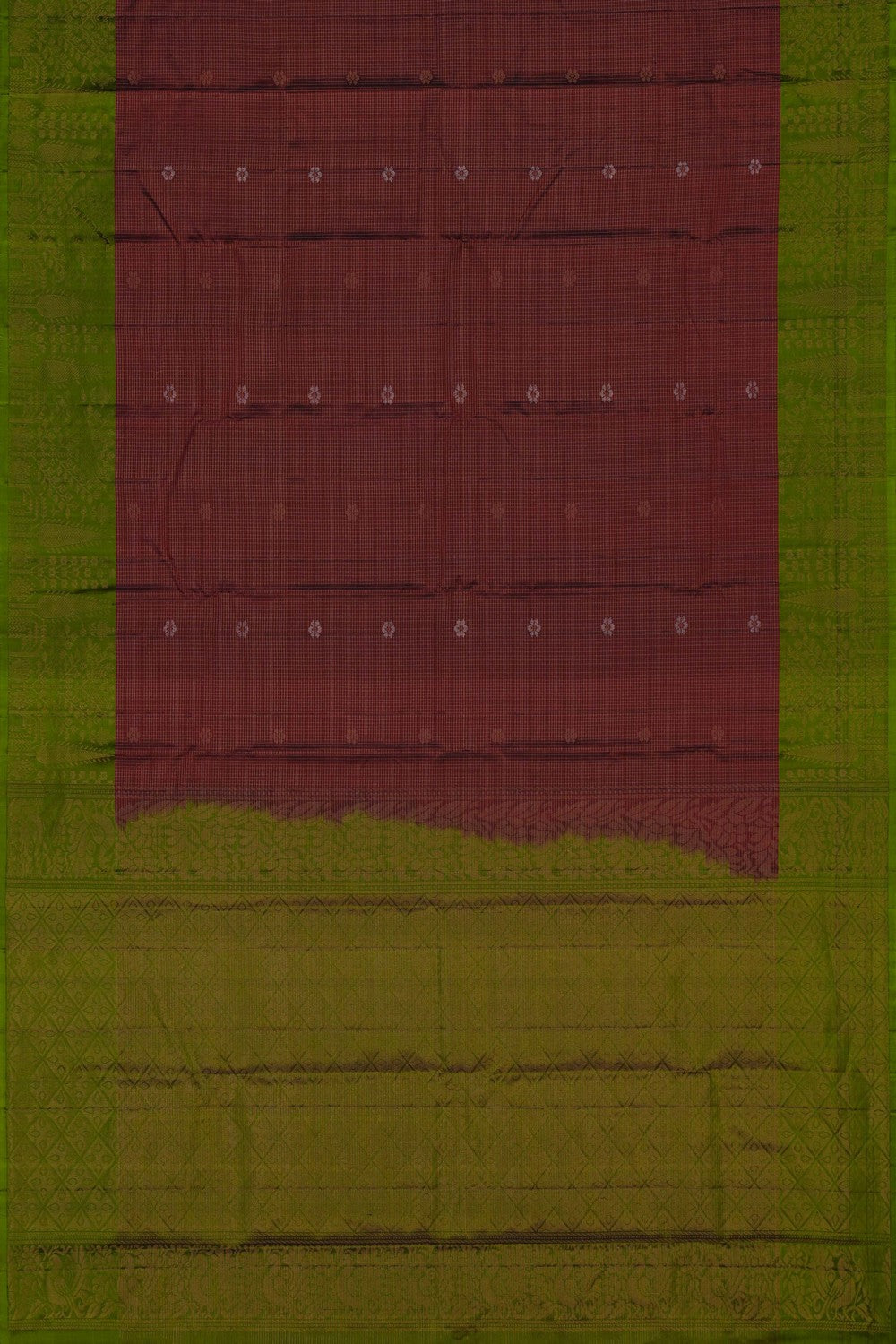 Image of Kanchi Silk Kattam Red Saree