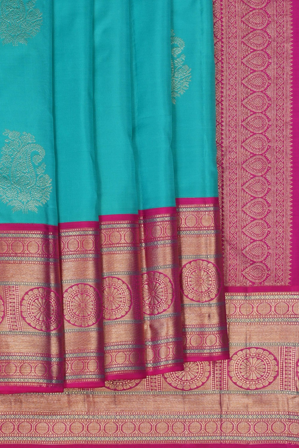 Image of Kanchi Silk Sea Green Saree