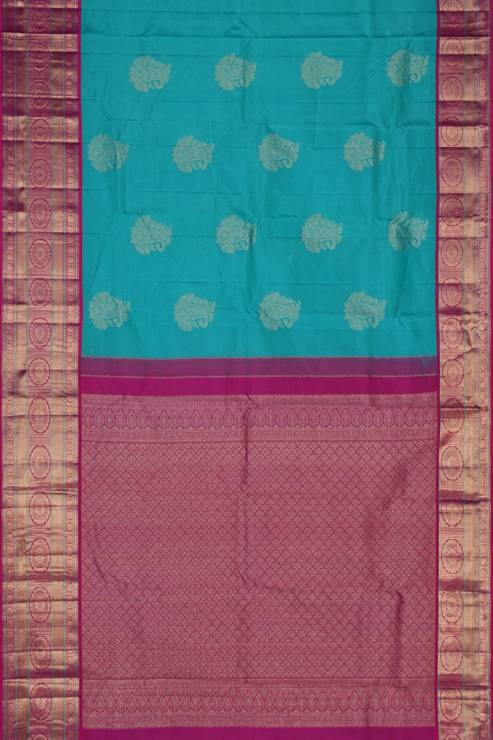 Image of Kanchi Silk Sea Green Saree