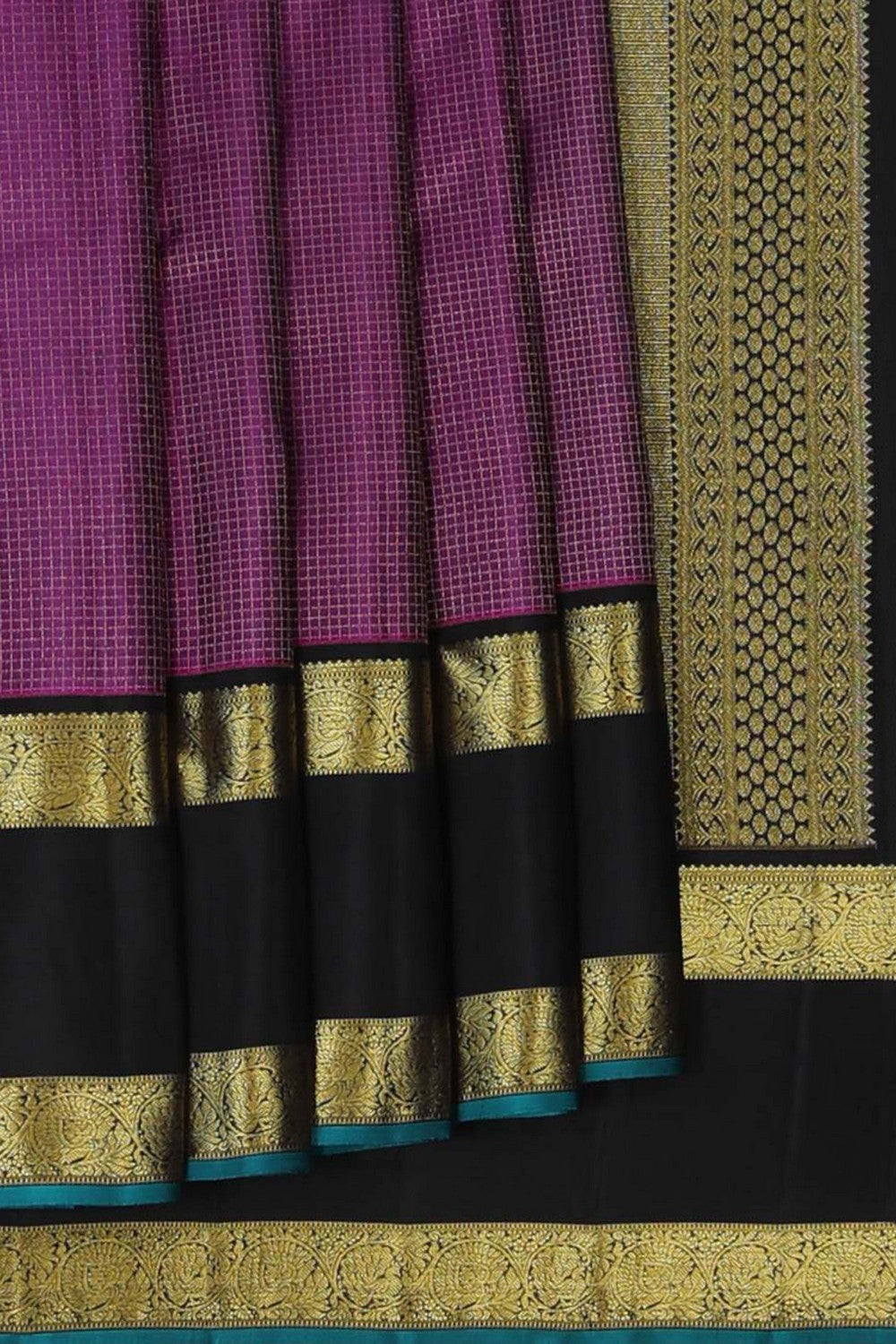 Image of Kanchi Silk Kattam Plum-Pink Saree
