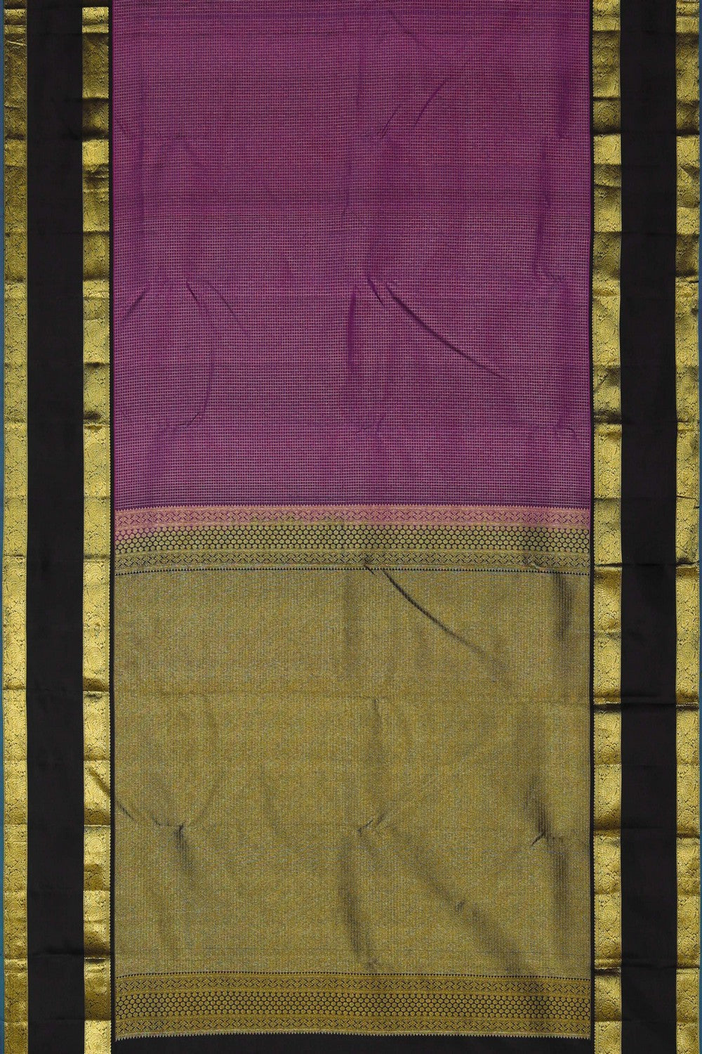 Image of Kanchi Silk Kattam Plum-Pink Saree