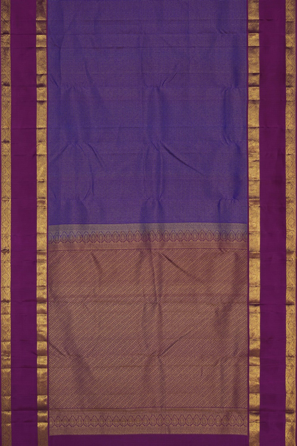 Image of Kanchi Silk Kattam Purple Saree