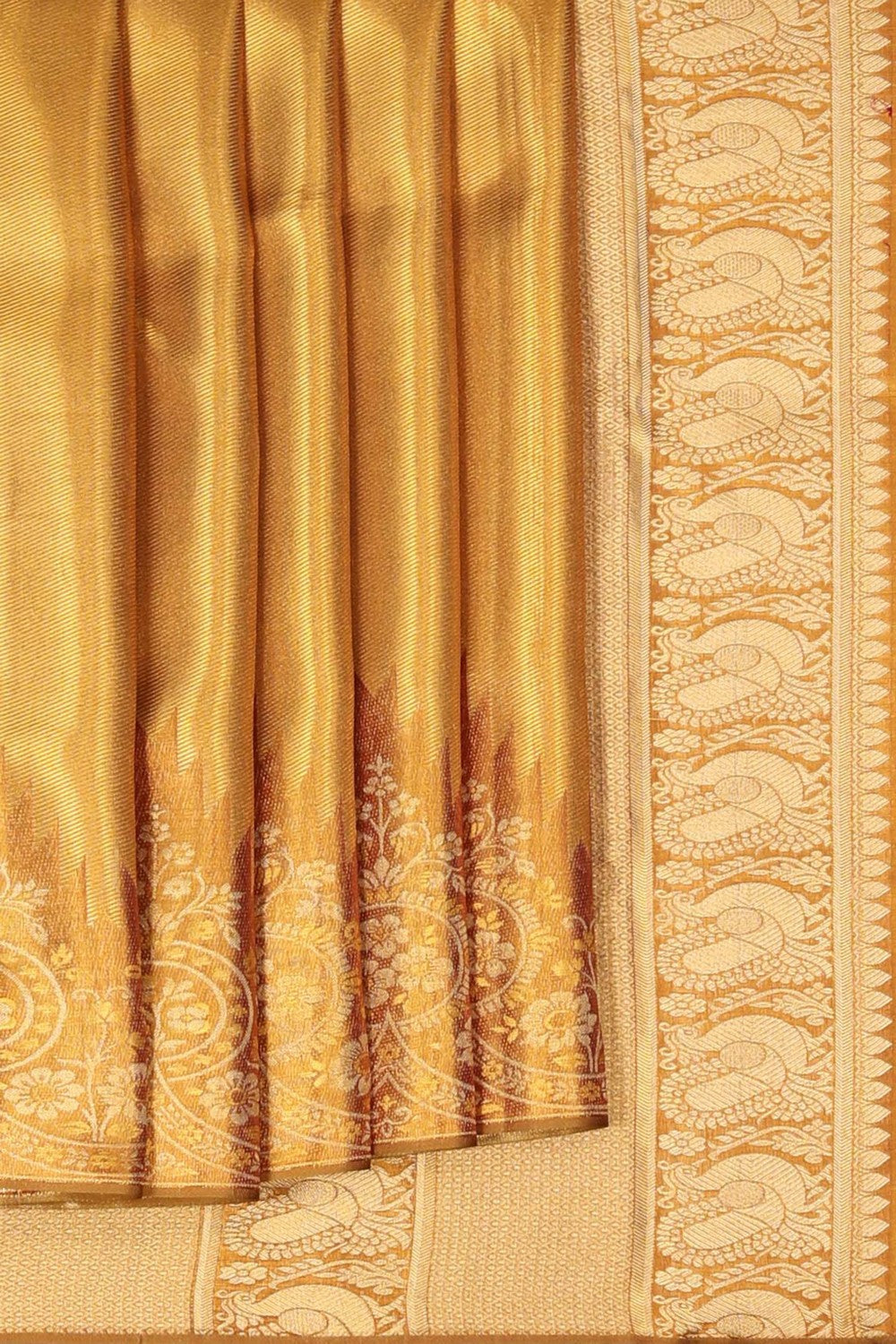 Image of Kanchipattu Brocade Gold Saree
