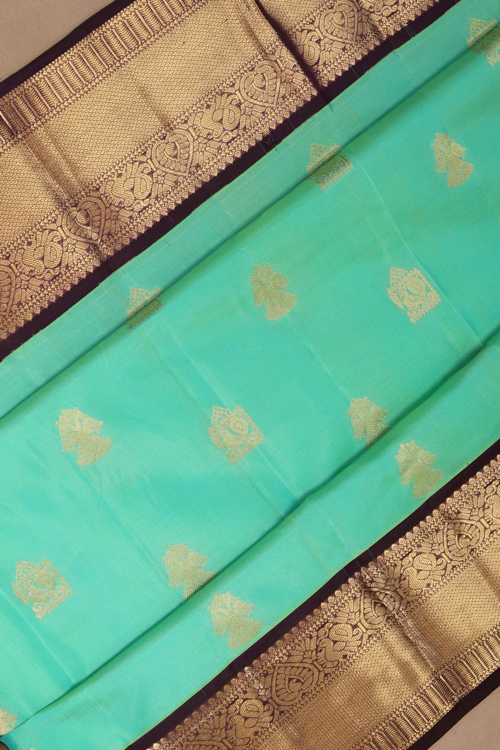 Image of Kanchi Silk Sea Green Saree