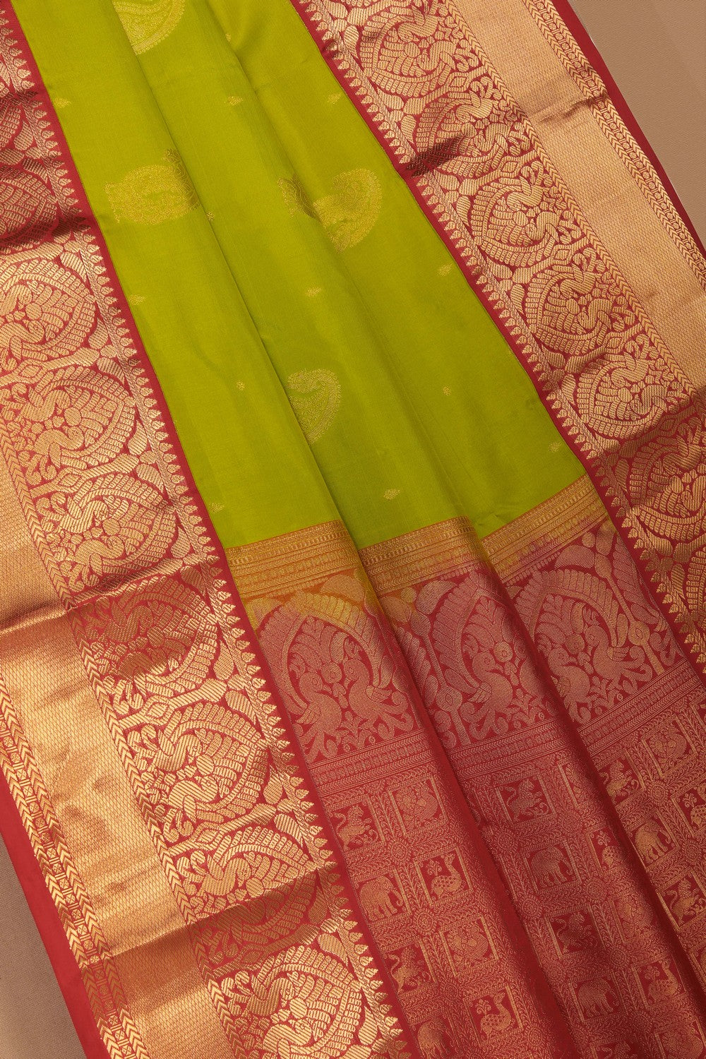 Image of Kanchi Silk Spring Green Saree