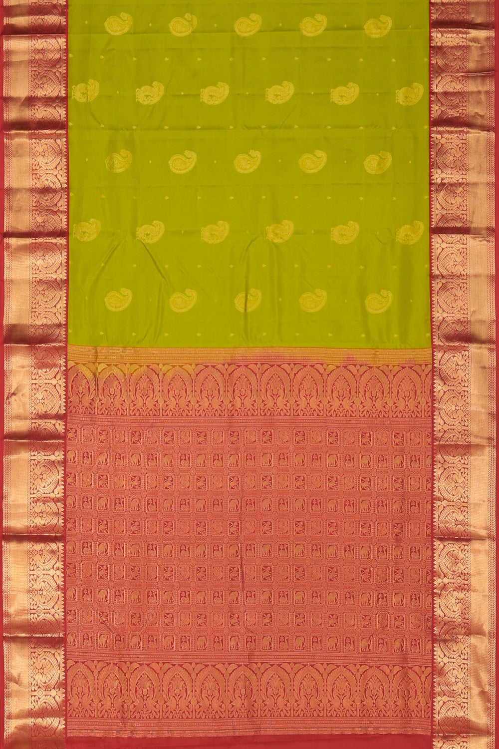 Image of Kanchi Silk Spring Green Saree