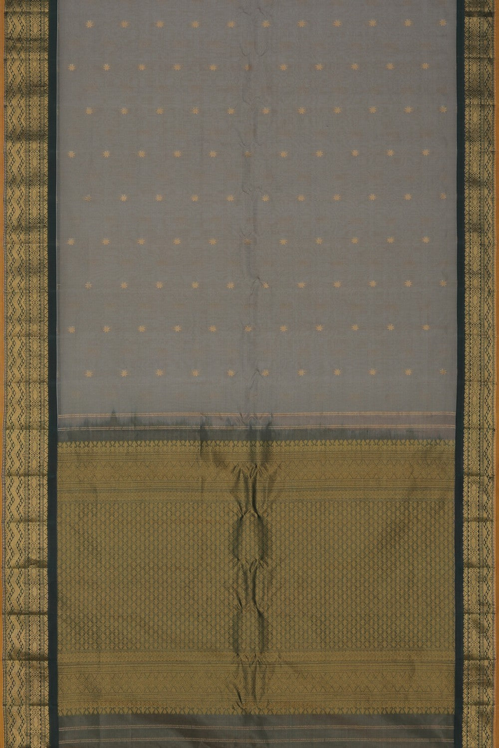 Image of Gadwal Cotton Silk Grey Saree