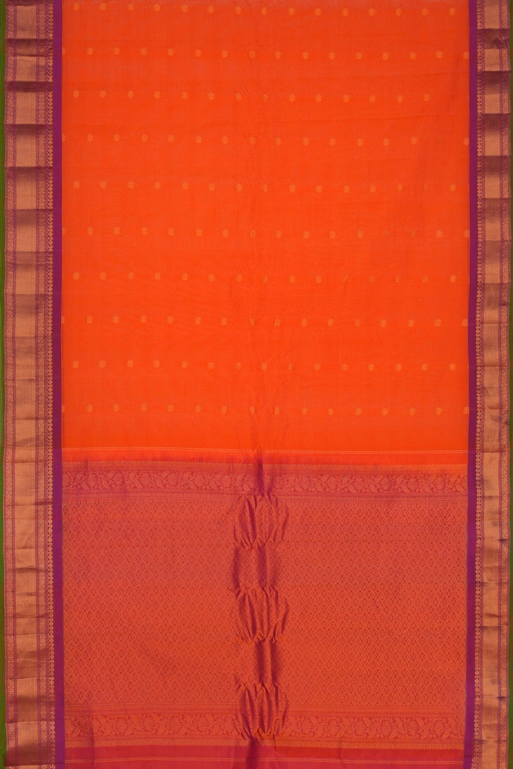 Image of Gadwal Cotton Silk Orange Saree