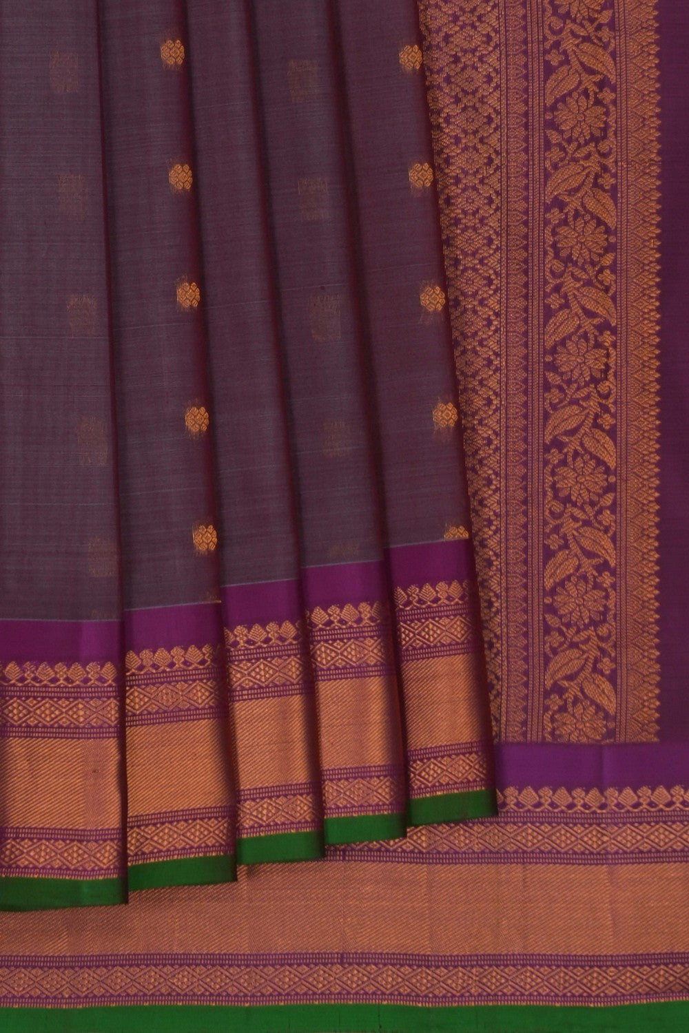 Image of Gadwal Cotton Silk Grey Saree