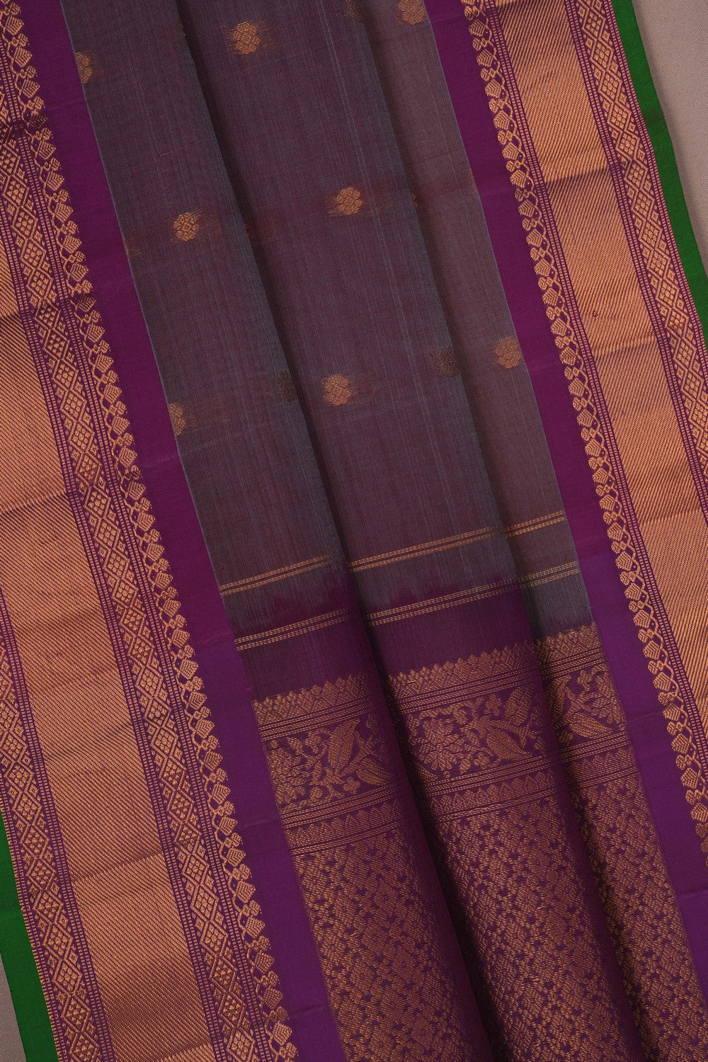 Image of Gadwal Cotton Silk Grey Saree