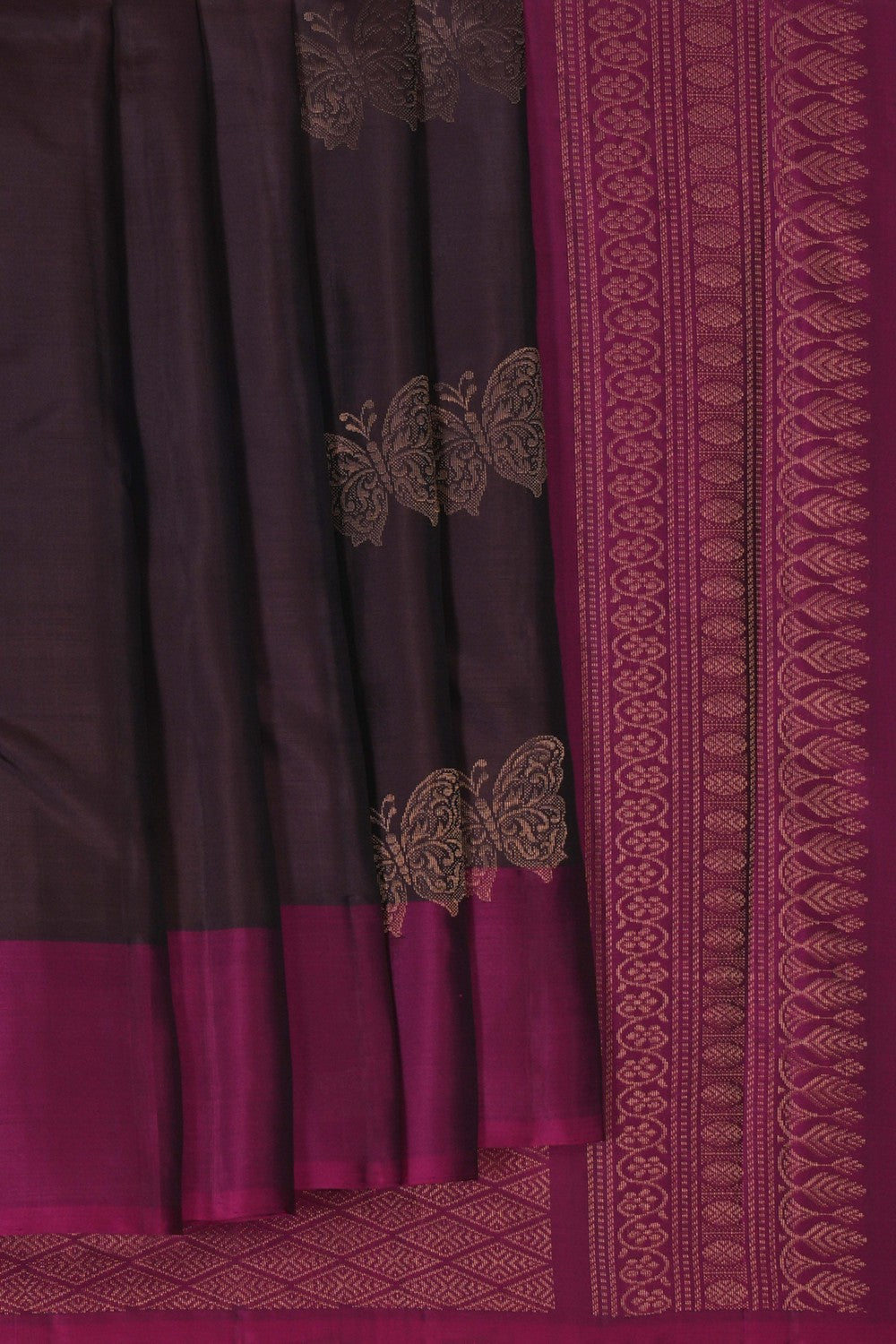 Image of Kanchi Silk Brown Saree