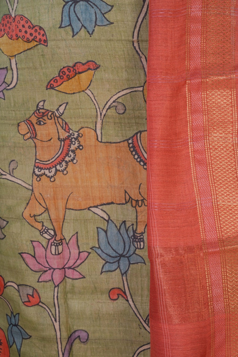 Image of Kalamkari Unstitched Suit Set Fabric (3 Pcs Set)