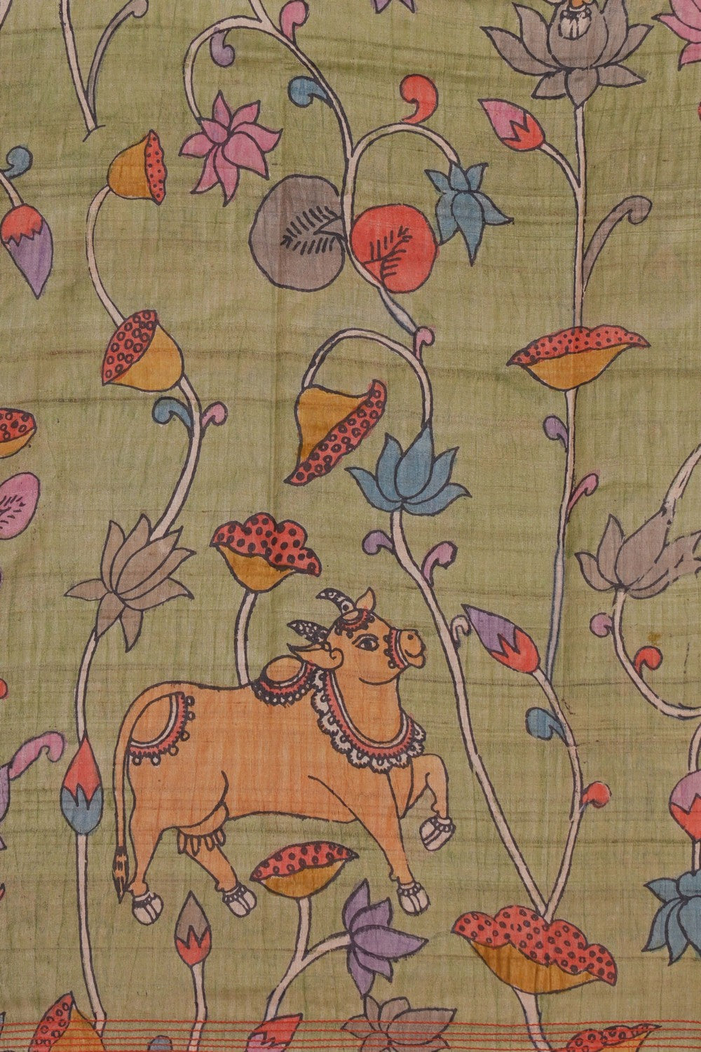 Image of Kalamkari Unstitched Suit Set Fabric (3 Pcs Set)