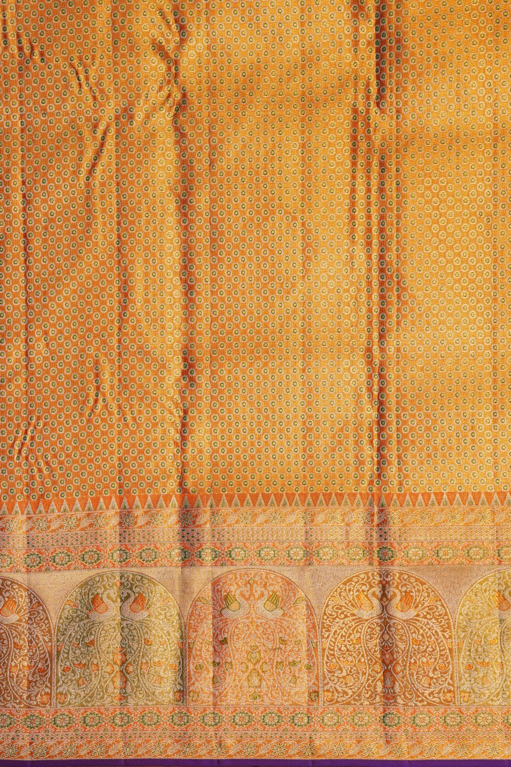 Image of Kanchipattu Tissue Brocade Gold-Green Saree
