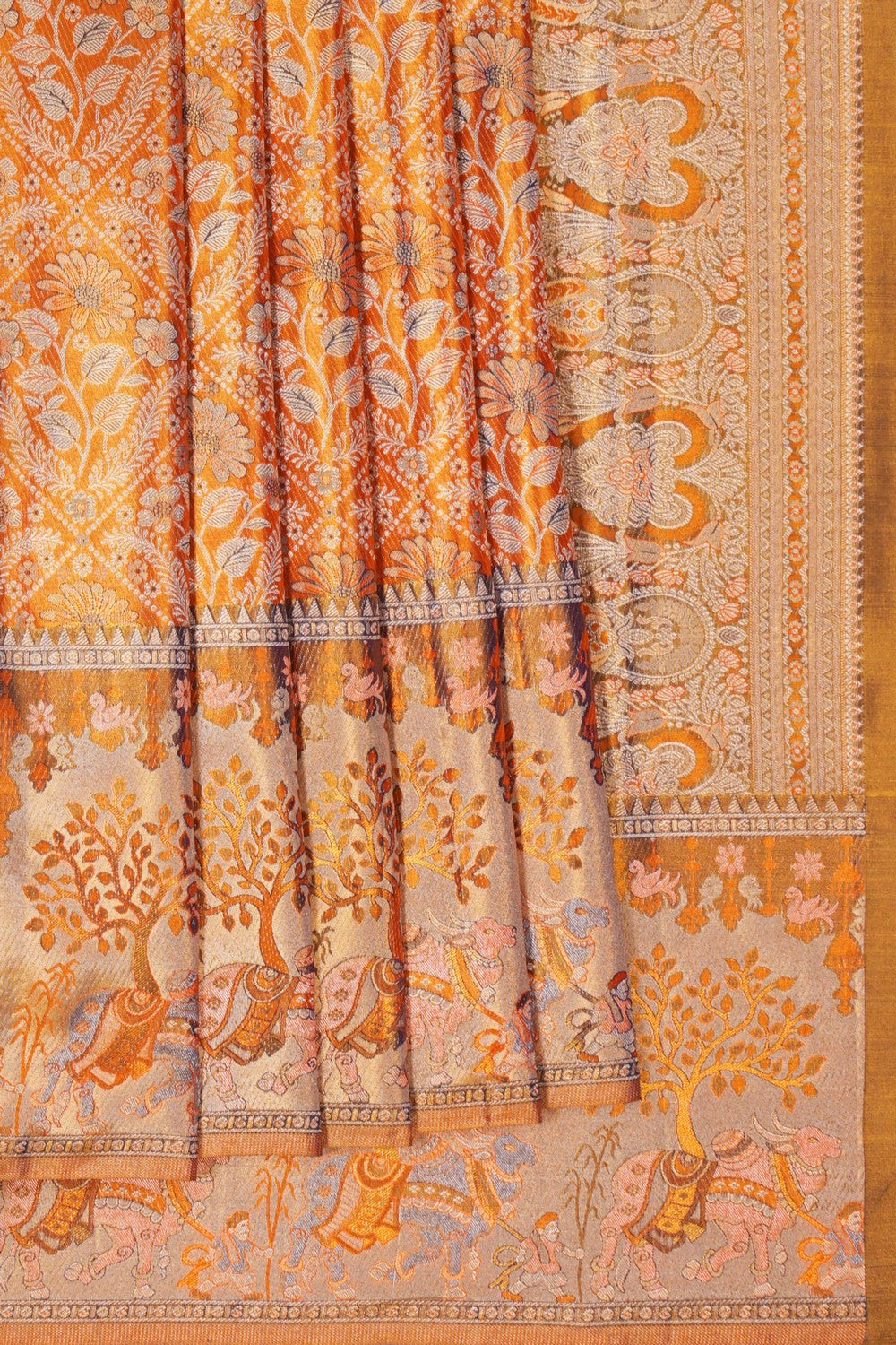 Image of Kanchipattu Tissue Brocade Gold Saree