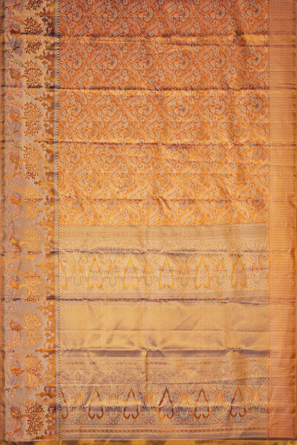 Image of Kanchipattu Tissue Brocade Gold Saree