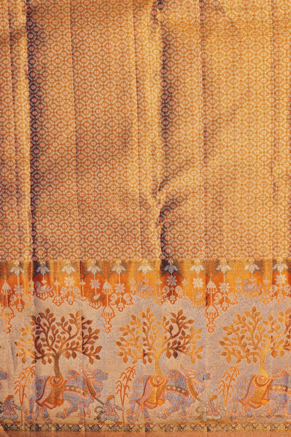 Image of Kanchipattu Tissue Brocade Gold Saree