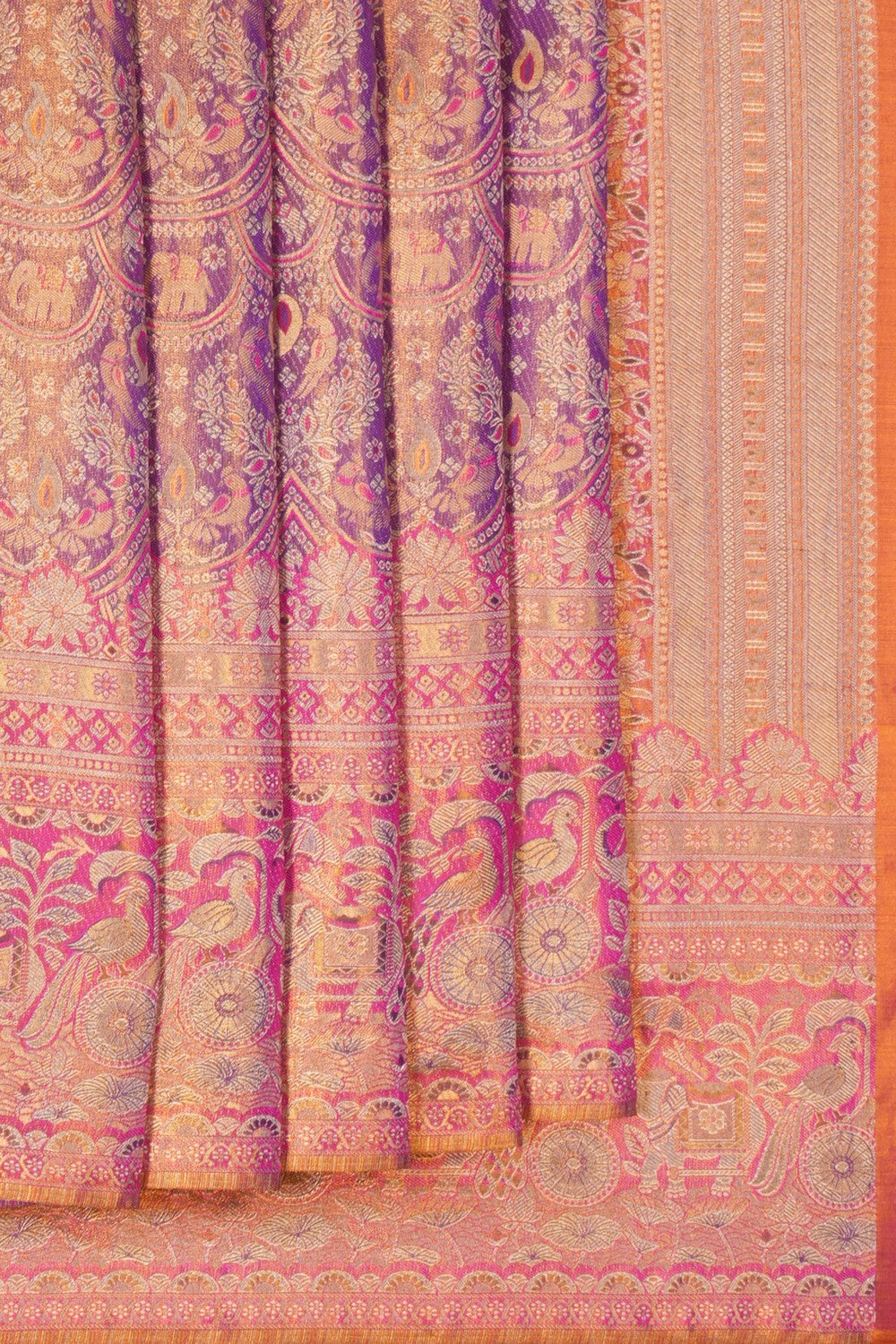 Image of Kanchipattu Tissue Brocade Purple Saree