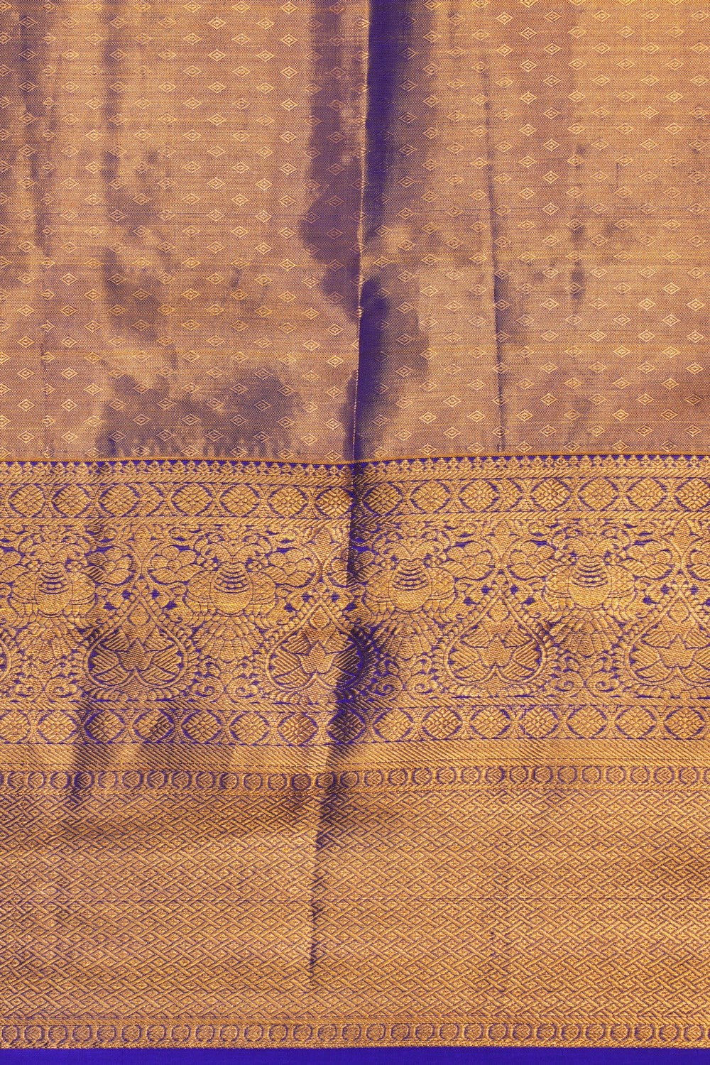 Image of Gold Purple Kanchipattu Brocade Saree