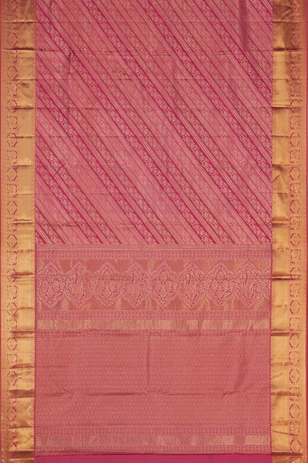 Image of Kanchipattu Coral Pink Saree