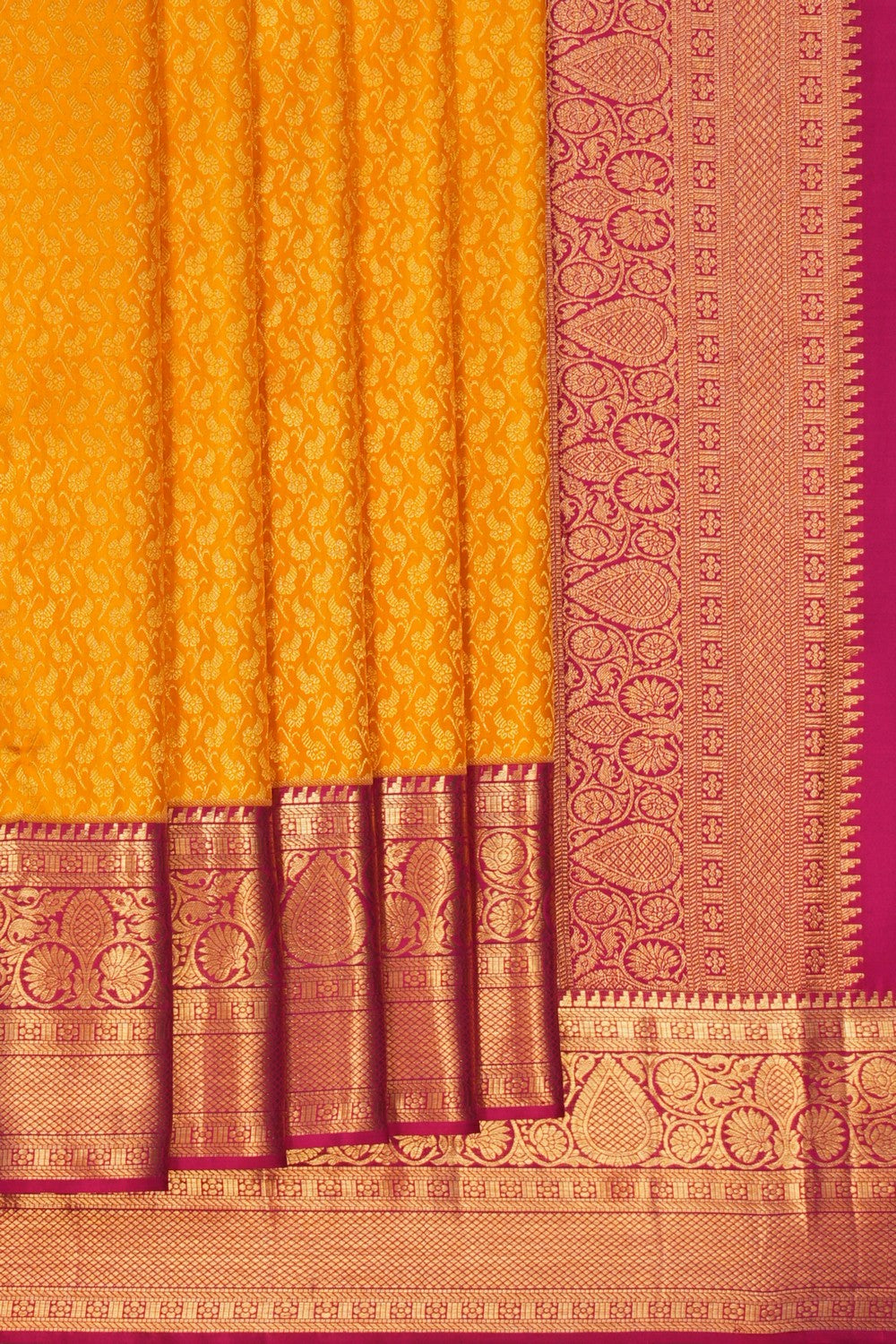 Image of Kanchipattu Brocade Yellow Saree