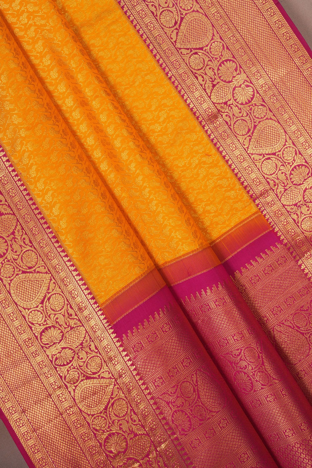 Image of Kanchipattu Brocade Yellow Saree