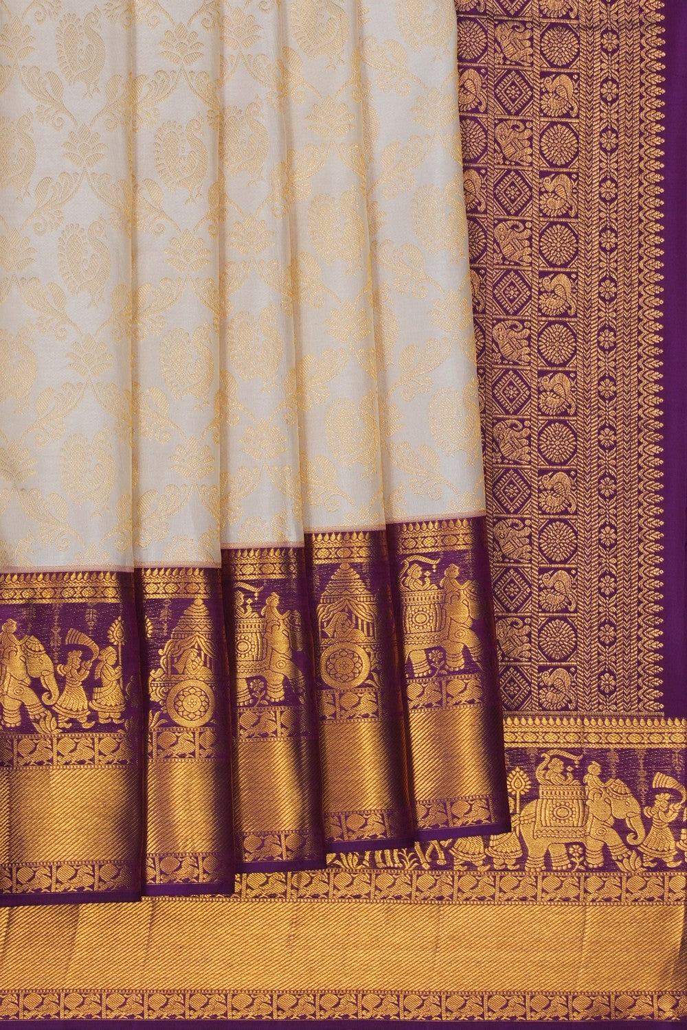 Image of Kanchipattu Brocade Off-White Saree