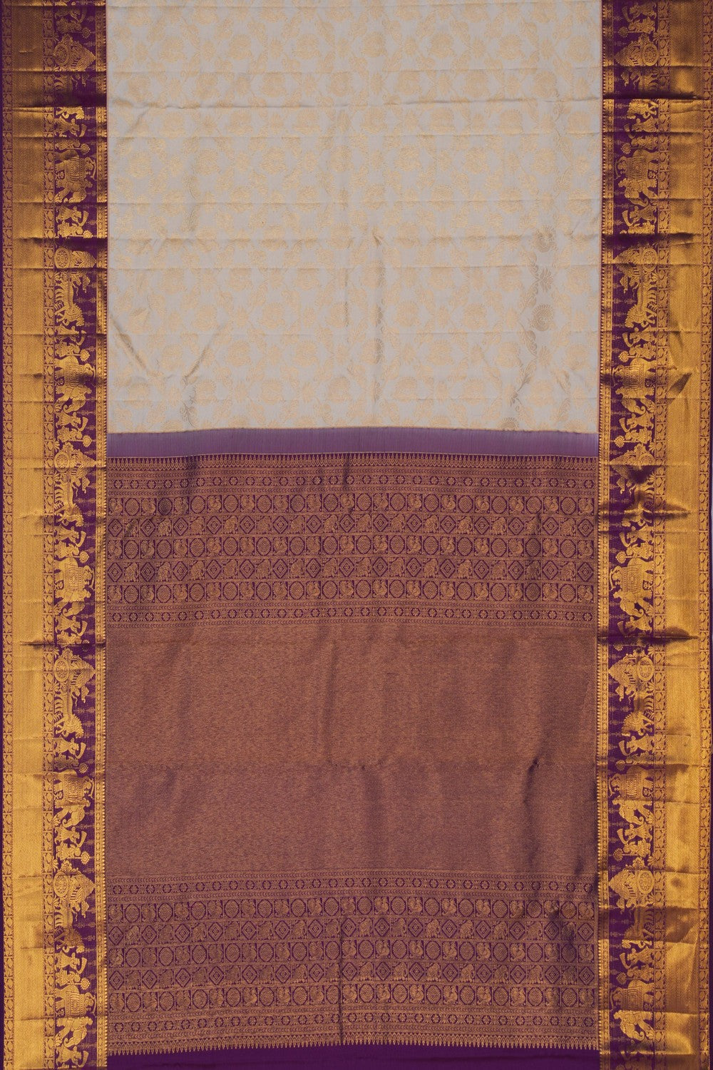 Image of Kanchipattu Brocade Off-White Saree