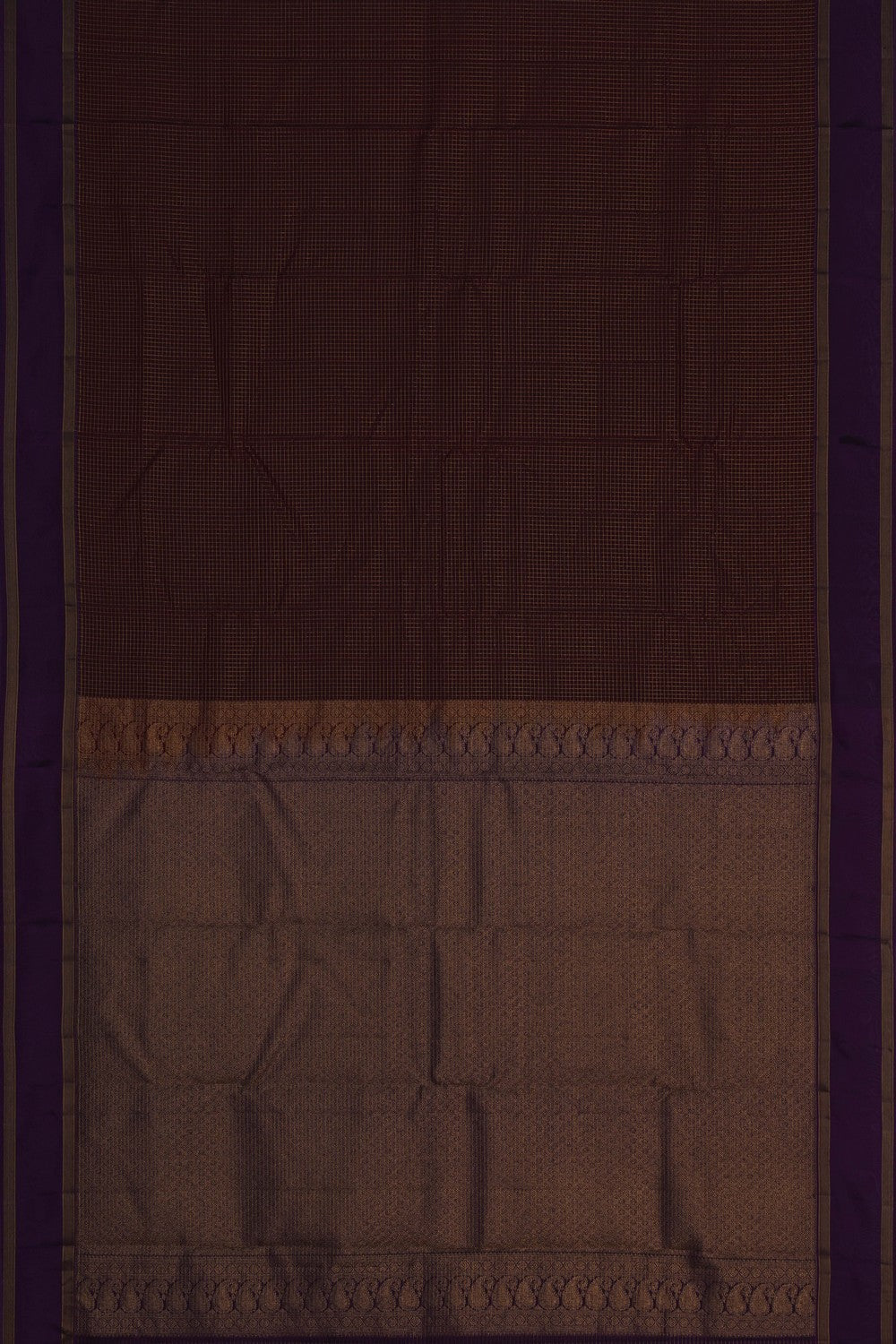 Image of Kanchi Silk Kattam Maroon Saree