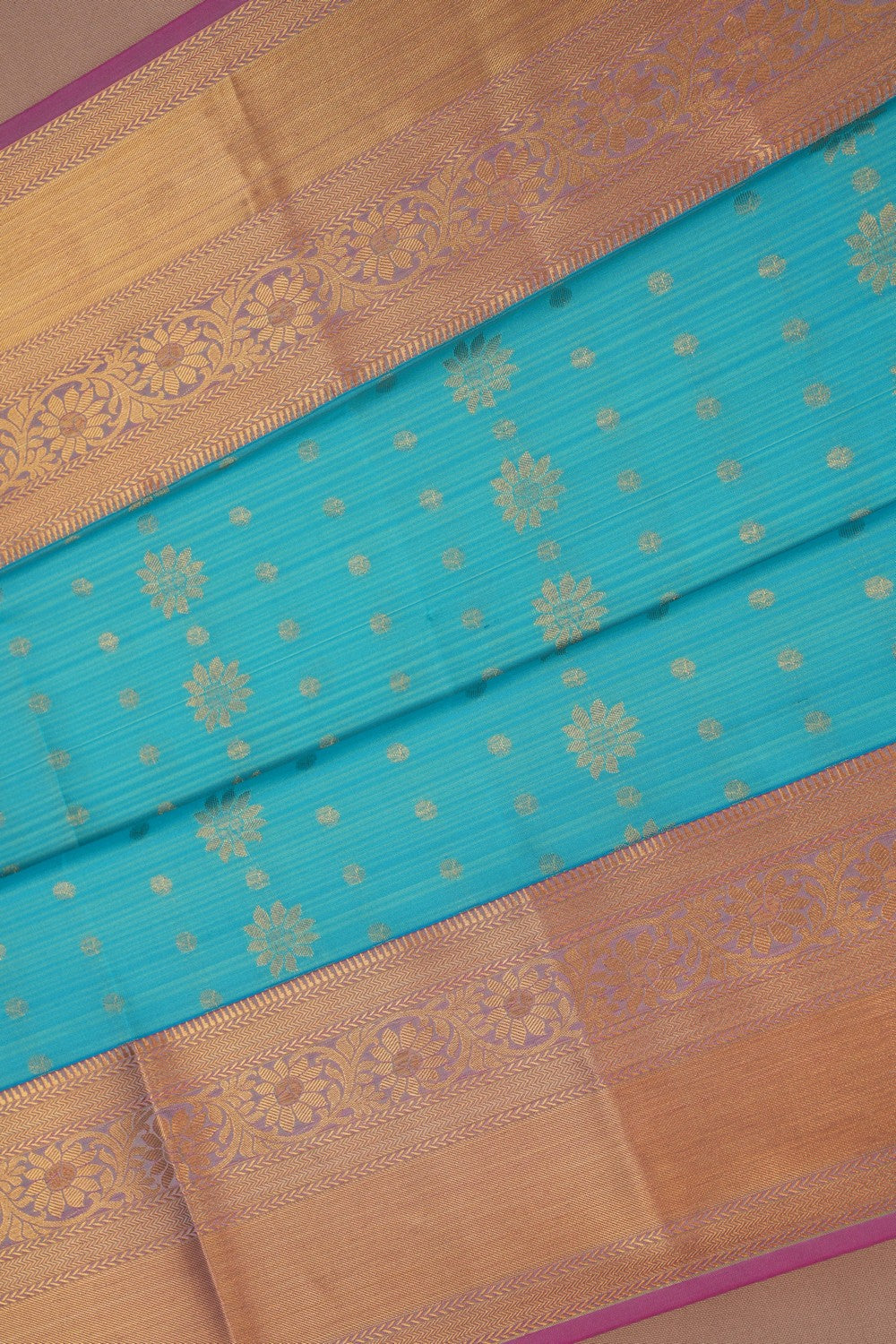 Image of Kanchi Silk Turquoise Green Saree
