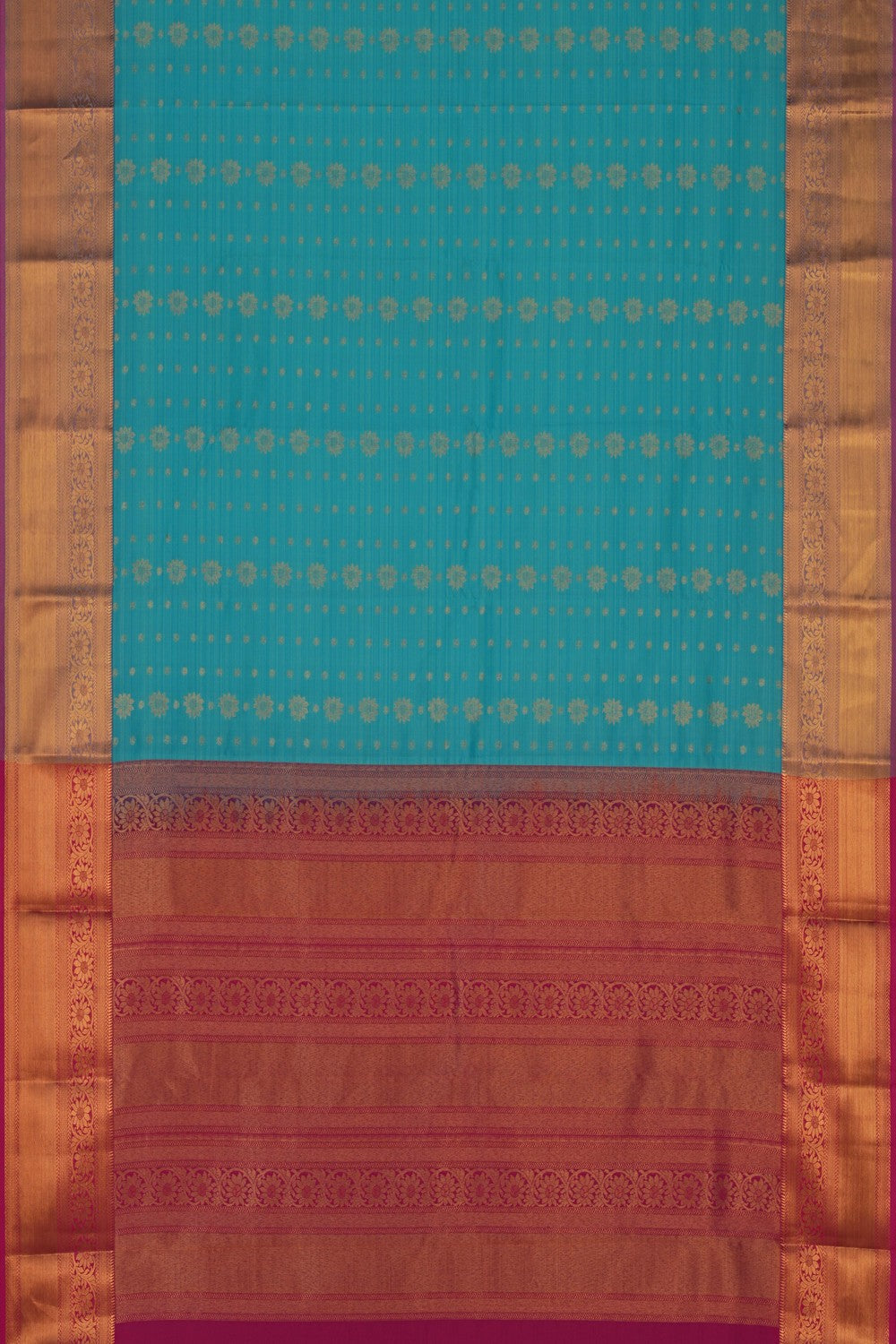 Image of Kanchi Silk Turquoise Green Saree