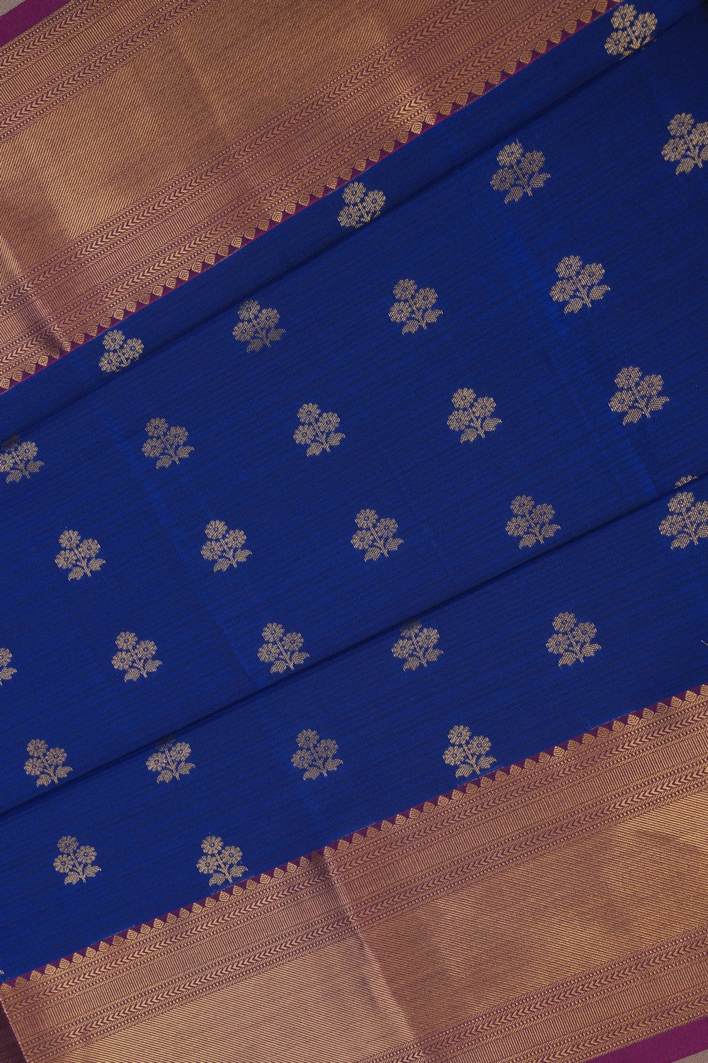 Image of Kanchi Silk Navy Blue Saree