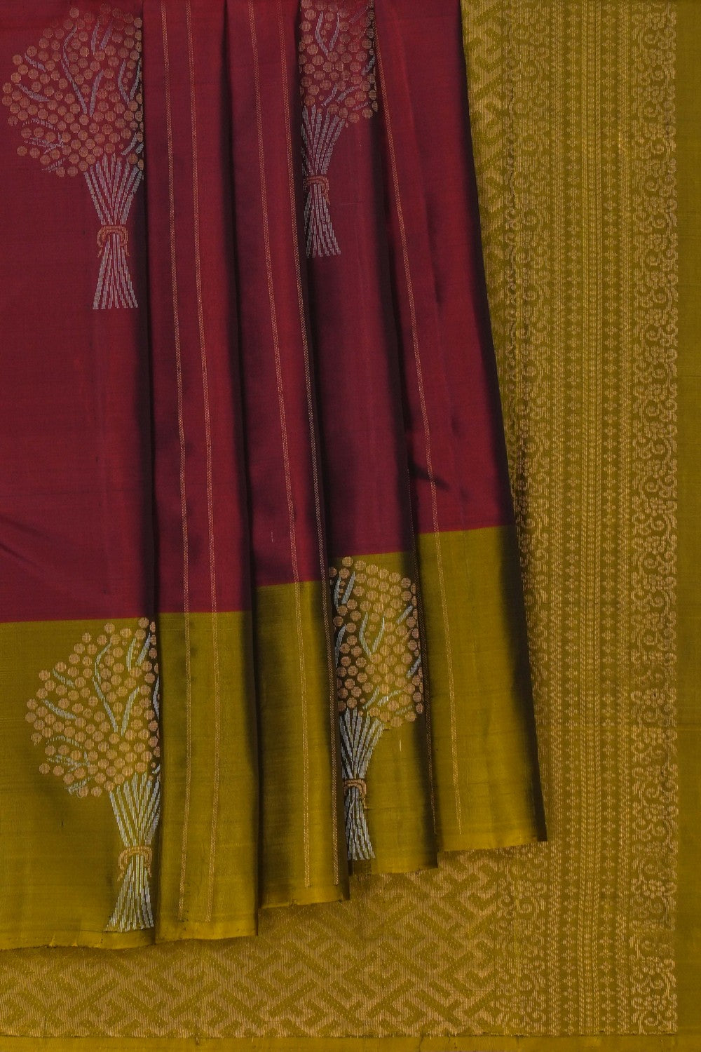 Image of Kanchi Silk Maroon Saree