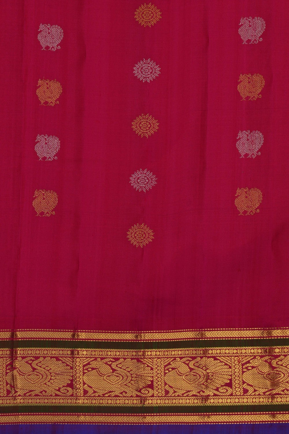 Image of Gadwal Silk Blue Saree